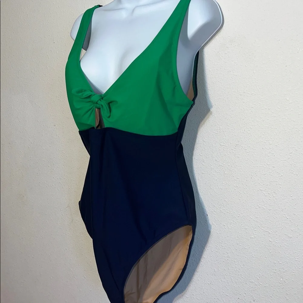 J.Crew tie-front one-piece swimsuit Color Block Vacation, Beach Size XL